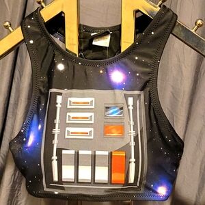 Star Wars Darth Vader Space Swim Top Racerback Sport Bra
